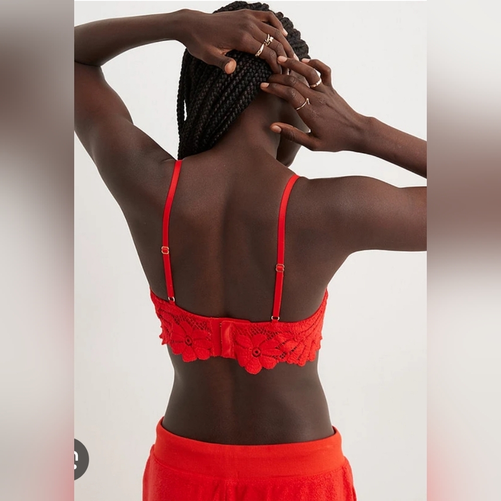 Nwt Aerie Show Off Red Lace Bralette - Picture 3 of 6